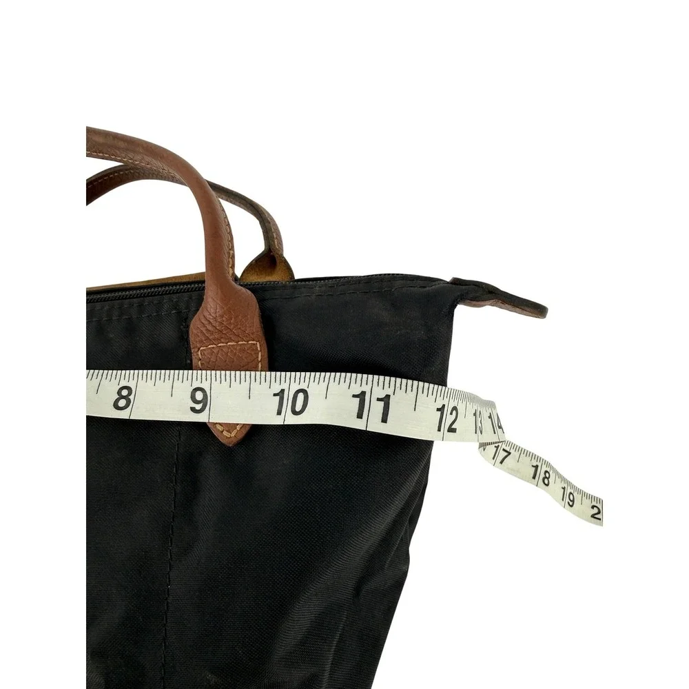 Longchamp Le Pliage Small Tote Bag Black Nylon Leather Trim 1621089001